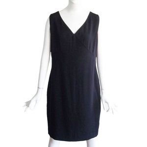 Vintage 80s EMANUEL Emanuel Ungaro Chic Minimalist LBD Black Cocktail Dress 12 M
